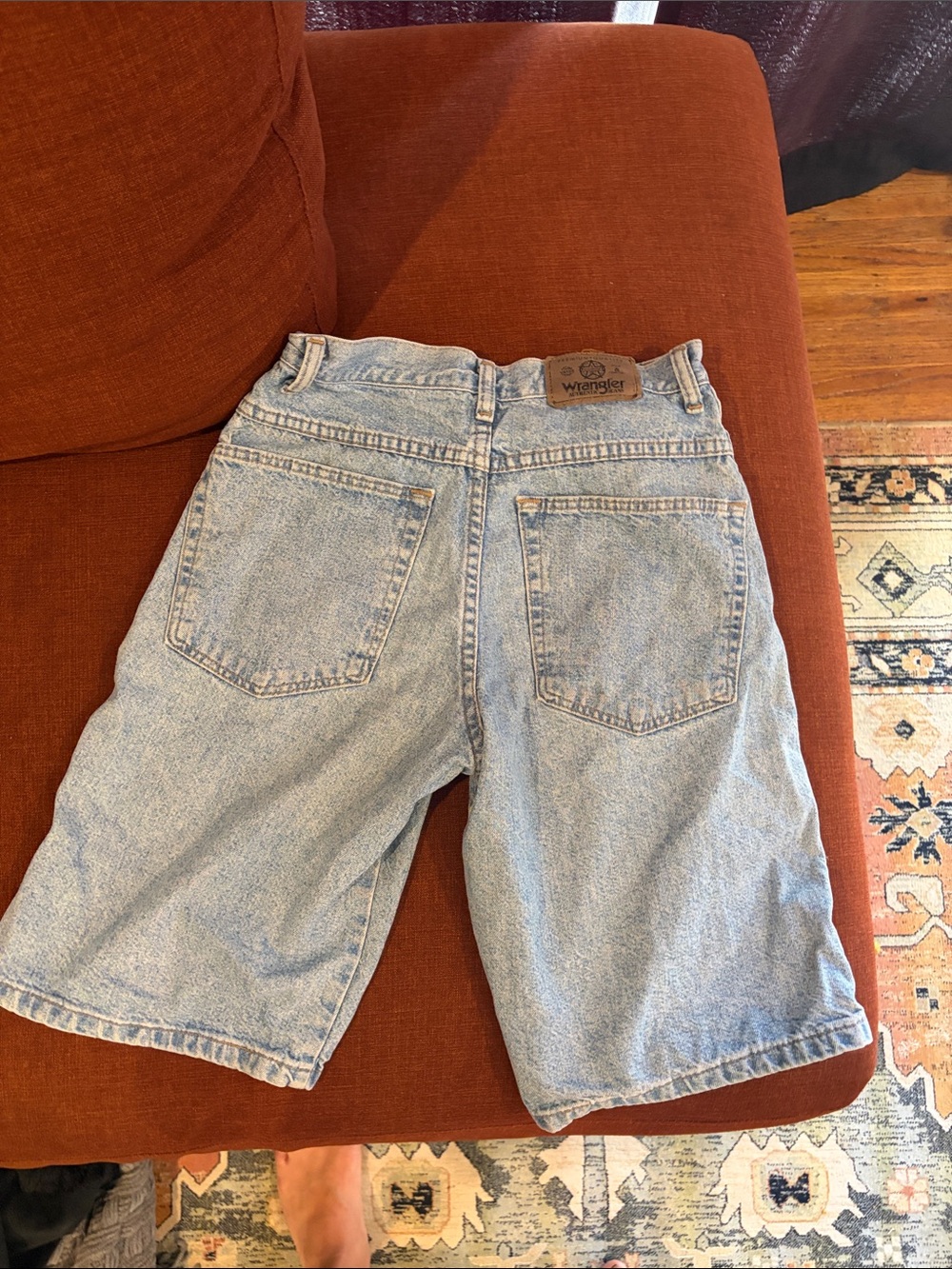 Wrangler Light Blue Denim Shorts with Back Pockets